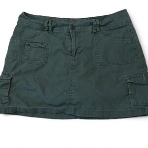Y2K 2000s style Sonoma green cargo skirt with pockets